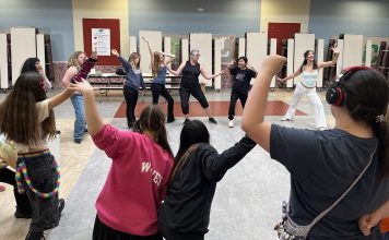 Exercise circle before rehearsal
