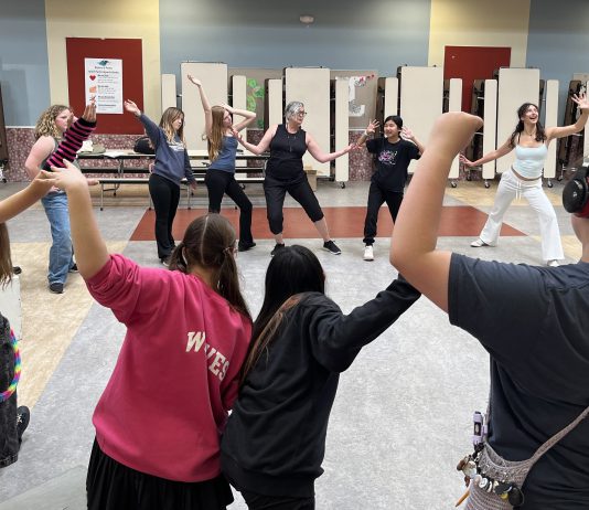 Exercise circle before rehearsal
