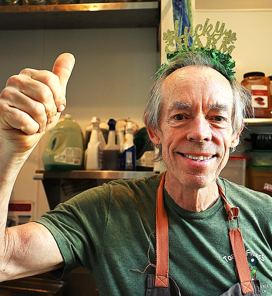 Philippe Leroy gives a thumbs up on St. Paddy's Day