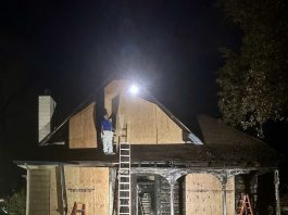 plywood on damaged house