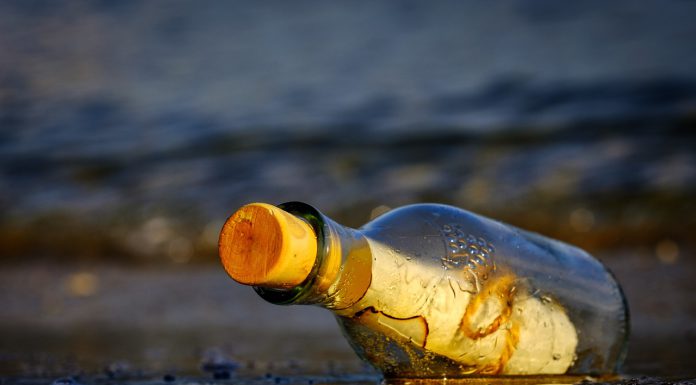 message in a bottle washes up