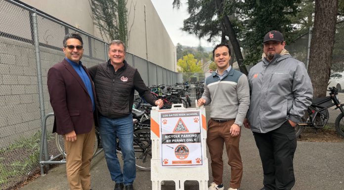 officials at the Los Gatos high school bike cage