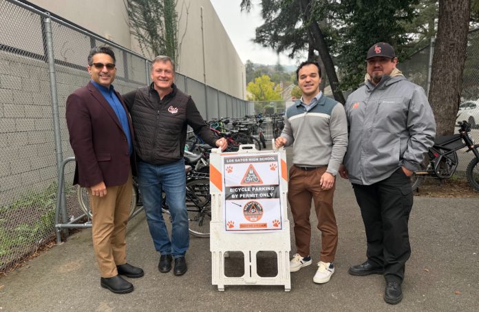 officials at the Los Gatos high school bike cage