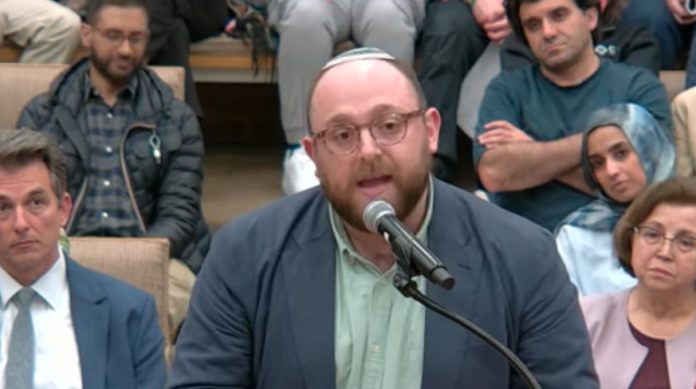 Screenshot Rabbi Rafi Ellenson speaks at Planning Commission