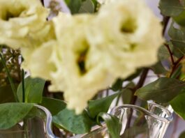 Simon Pearce product with flowers