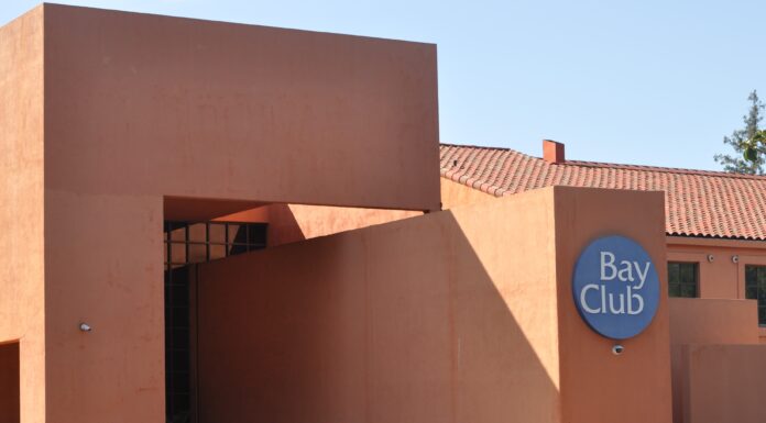 modernist Silicon Valley building in clay color