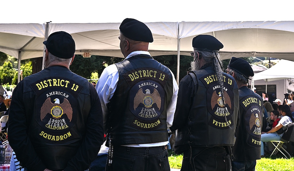 motorcyclists pay their respects