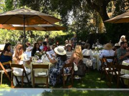 Salvation Army Women's Aux party in the garden