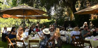 Salvation Army Women's Aux party in the garden