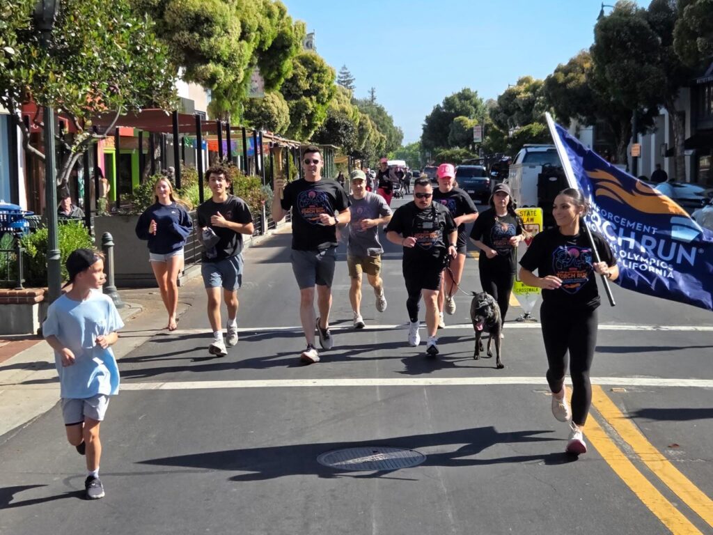 running through N. Santa Cruz Ave.