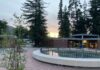 sunset in Los Gatos at the Civic Center