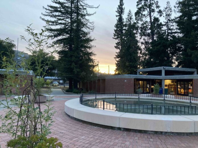 Sunset pool Civic Center sunset in Los Gatos at the Civic Center
