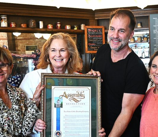 Los Gatos Coffee Roasting Co. named ‘Business of the Year’ Gail Pellerin hands cafe an award