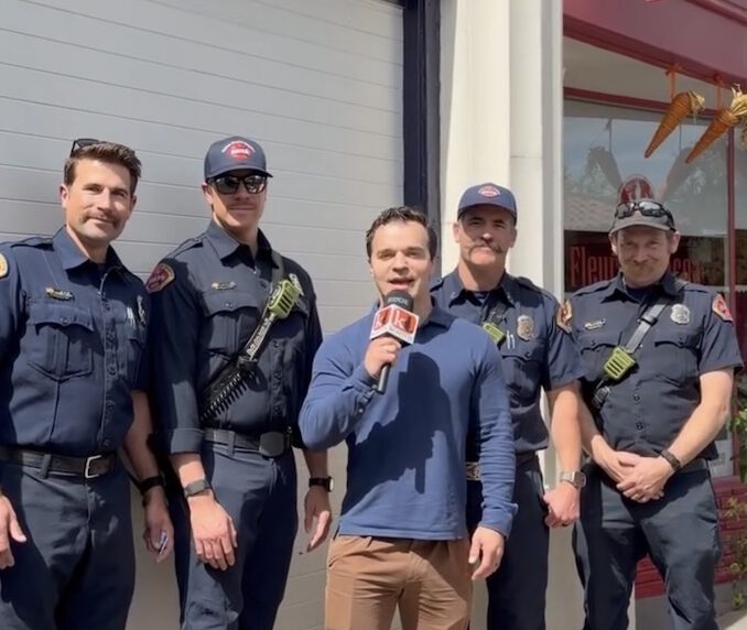 Screenshot KCAT - Rob Moore and firefighters