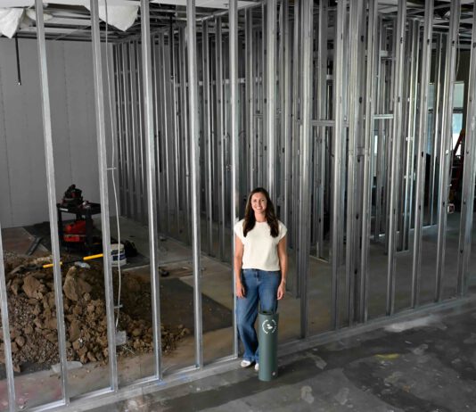 Melissa Mancini amid construction
