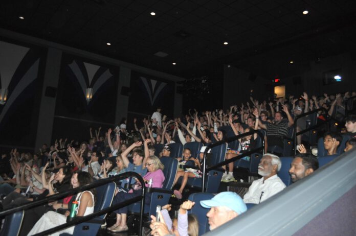 raising hands