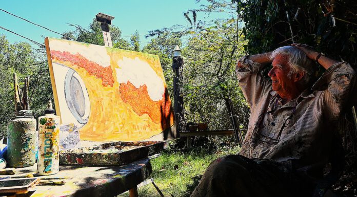 Rudy Rucker: writer, mathematician, painter Rudy Rucker in his outdoor studio