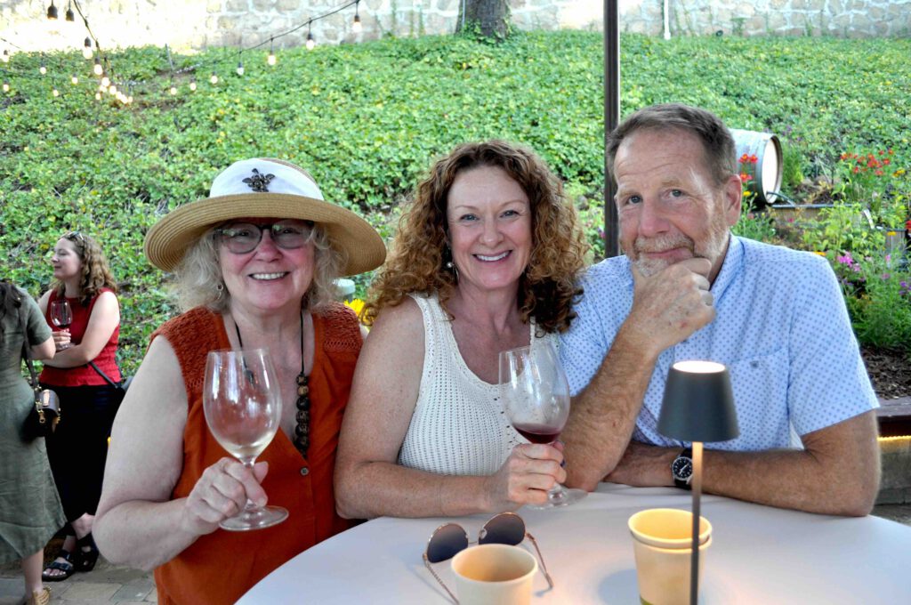 three wine drinkers