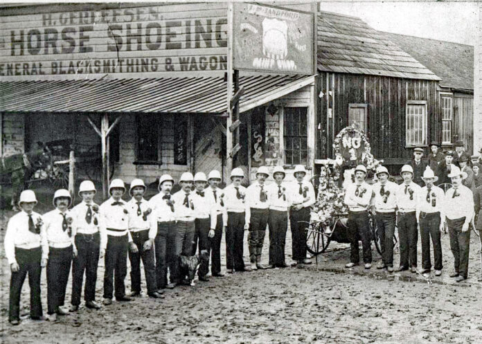 archival photo of firefighters