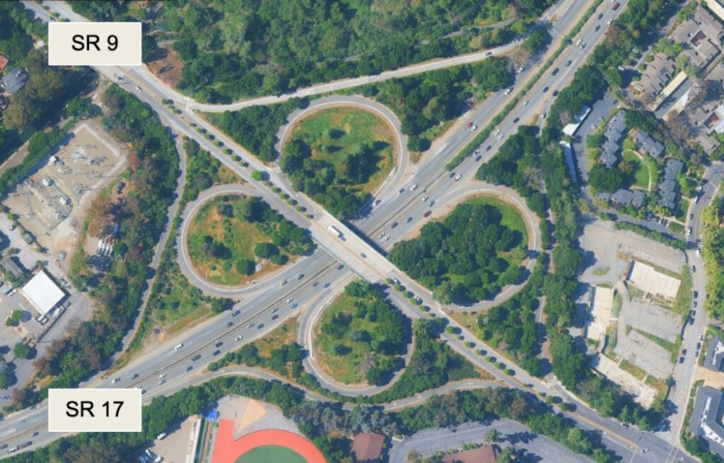 cloverleaf interchance in Silicon Valley (Los Gatos)