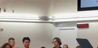 being recognized at a ceremony