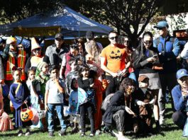 Costumed crowd before Halloween