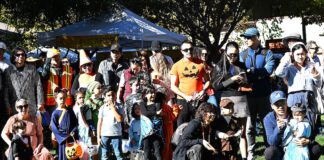 Costumed crowd before Halloween