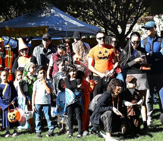 The Los Gatos Halloween Harvest x Kid & Pet PAWlooza got locals and their animals in the seasonal mood Costumed crowd before Halloween